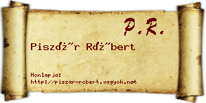 Piszár Róbert névjegykártya